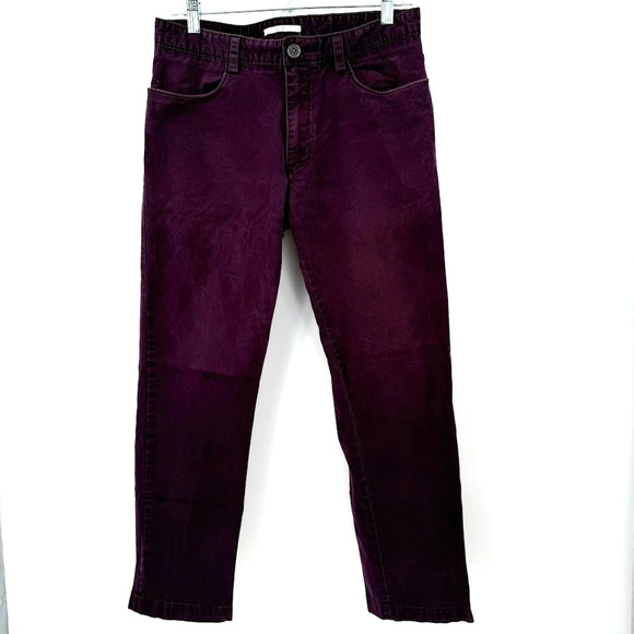 Calvin Klein Men's 5 Pocket Slim Fit  Pants, Burgundy, 30Wx32L - Picture 1 of 9